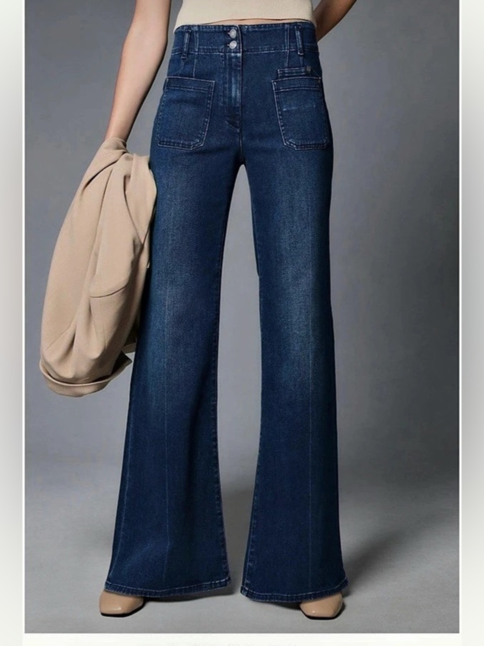 Maeve Junie High-Rise Wide-Leg Jeans, Waist 28, Like New